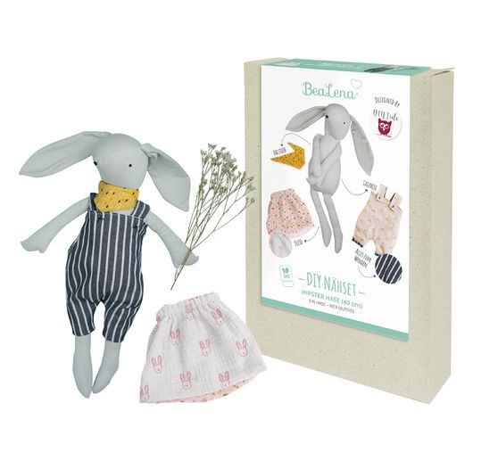 BeaLena Sewing craft kit "Hipster bunny", 4 outfits, approx. 40 cm