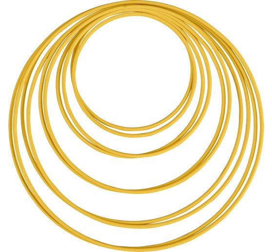 Metal ring "Circle", Gold color, set of 10
