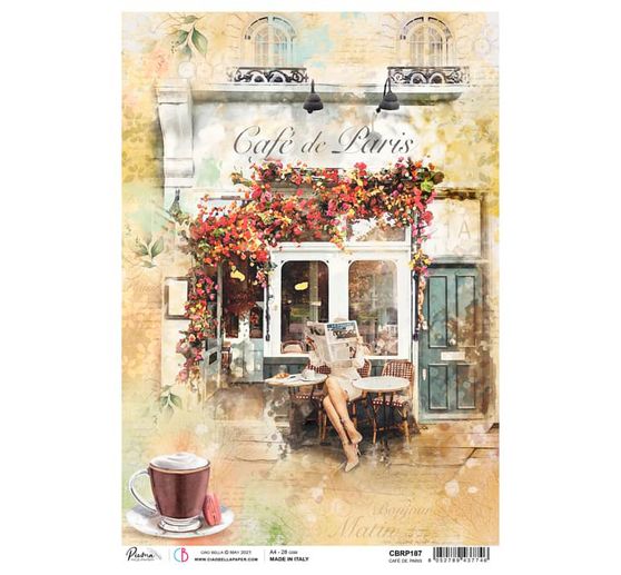 Motif straw silk "Café de Paris