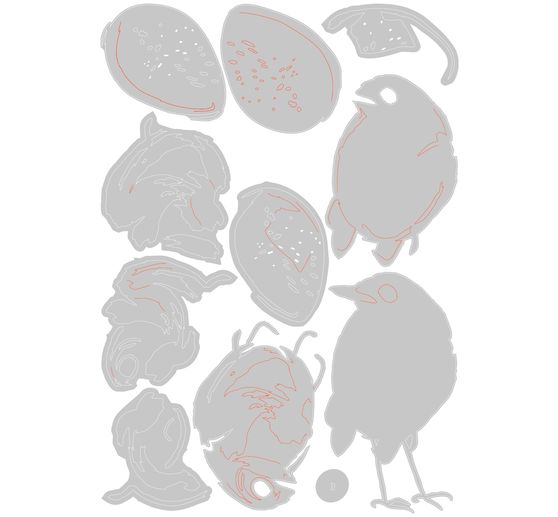 Gabarit d'estampe Sizzix Thinlits « Bird & Egg Colorize by Tim Holtz »