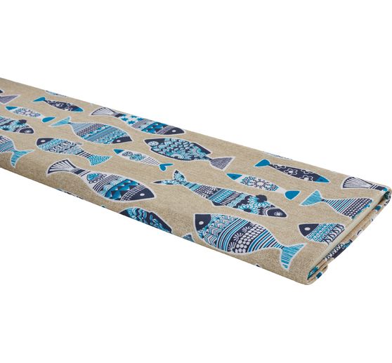 Motif fabric linen look "Fishes"