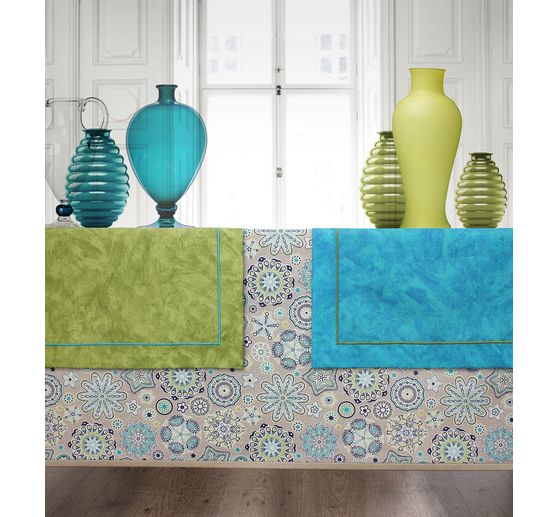 Motif fabric linen look "Aquarius"