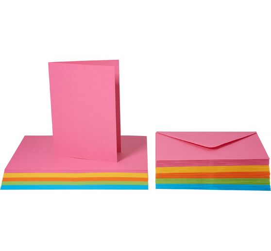 Double cards with envelopes "Vivid colours", 50 pieces
