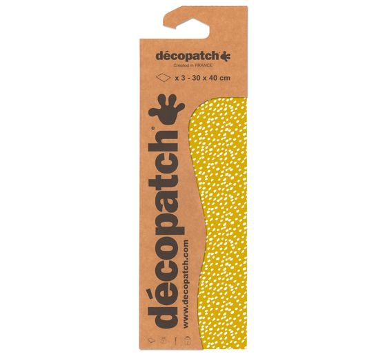 Papier Décopatch « Flying Dots jaune safran »