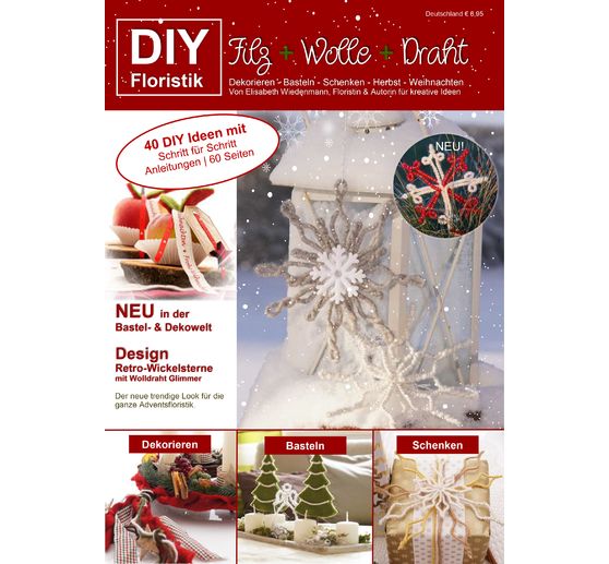 Magazine DIY Felt + Wool + Wire Autumn Christmas "Retro Wrap Stars"