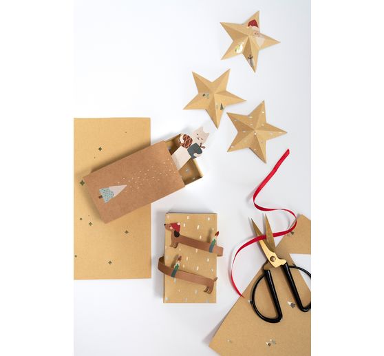 Bloc de papier à motifs « Papier kraft Christmas »