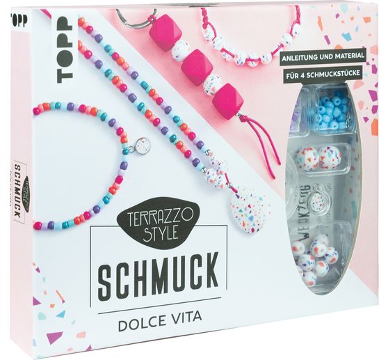 Terrazzo-Schmuckset Dolce Vita (Knallig/ Pink)