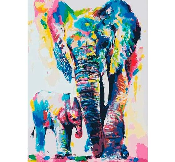 Peinture au numéro « Éléphants »