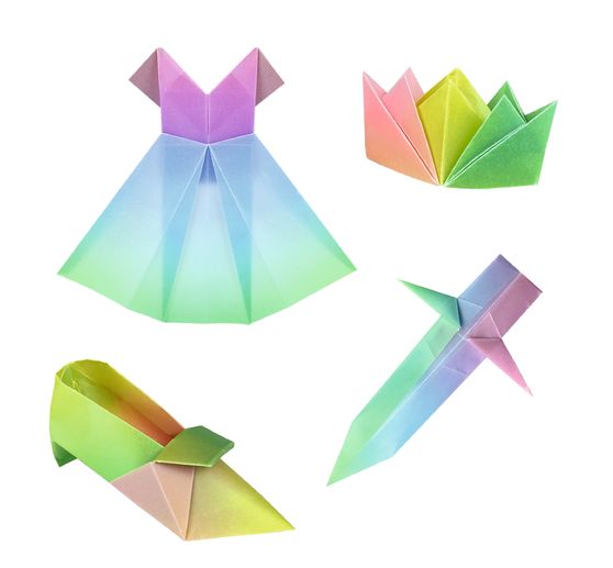 Transparentpapier-Faltblätter "Regenbogen Pastell"