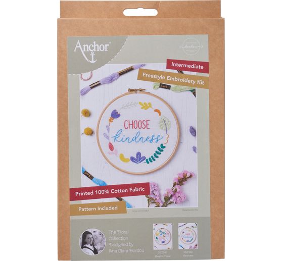 Kit de broderie Anchor Freestyle « Kindness - Ana Clara Bordou »