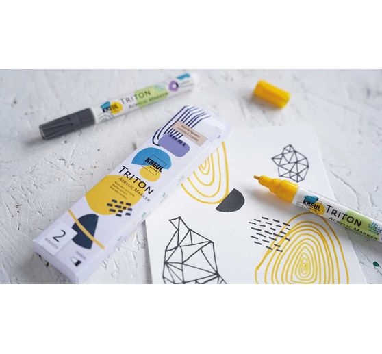 Triton Acrylic Marker medium KREUL « Natural Pigments », set de 2