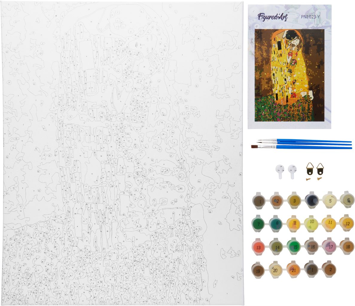 ▷ Peinture par numéros du Baiser de Gustav Klimt