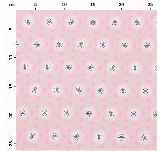 Tissu coton popeline au mètre « Sakura Fleurs roses » 
