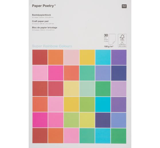Bastelpapier-Block "Rainbow Colours"