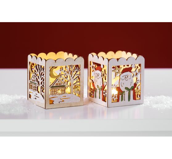 VBS Holz-Teelichthalter "Weihnachtszauber"