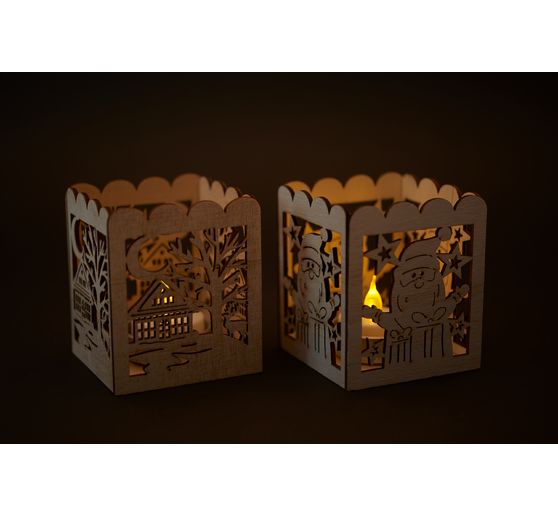 VBS Holz-Teelichthalter "Weihnachtszauber"