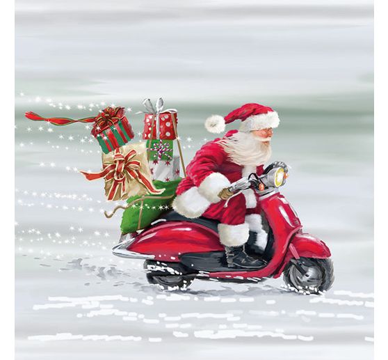 Napkin "Santa on scooter"