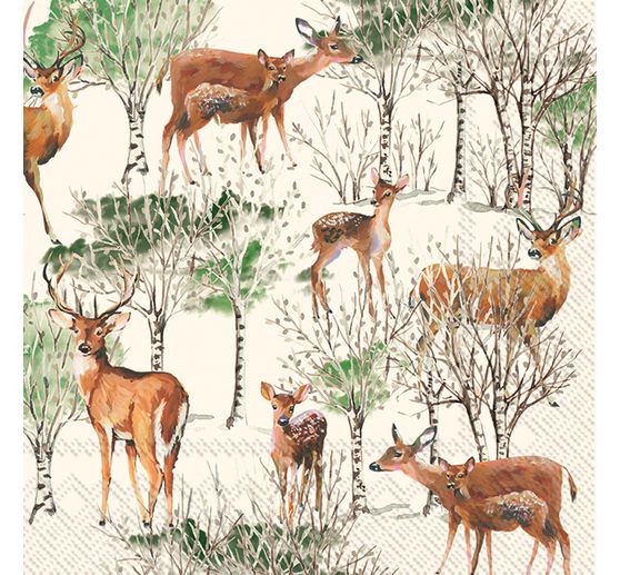 Napkin "Deer and roe deer"