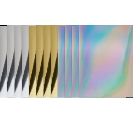 Spiegelkarton-Block Gold/Silber