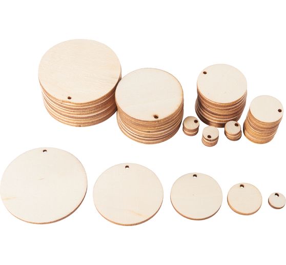 Disques en bois VBS « Tailles variées », 50 pc.