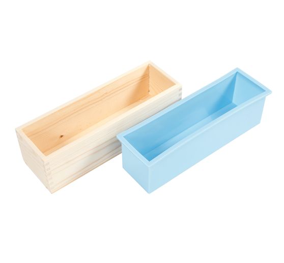 Moule en silicone dans une boîte en bois