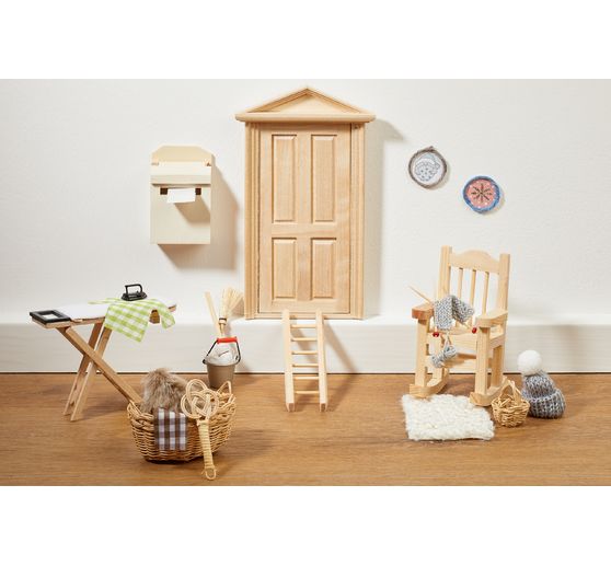 Wichtel-Set "Bügelbrett, Bügeleisen & Strickutensilien"