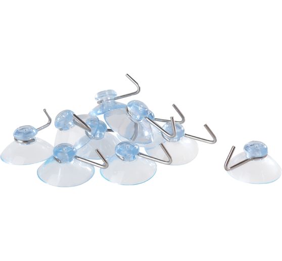 Suction cup with metal hook, 10pcs.