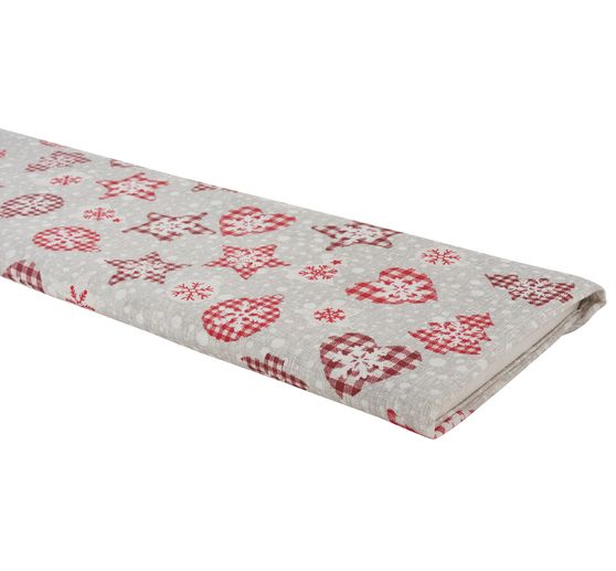Motiv-Stoff Leinenoptik "Country Christmas"