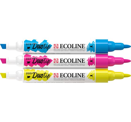 Feutres Duotip Talens Ecoline « Set couleurs primaires »