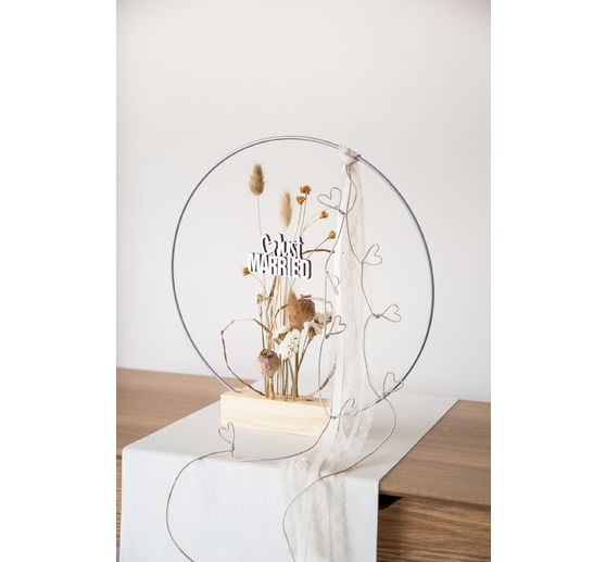 Holzständer für Trockenblumen und Dekoring