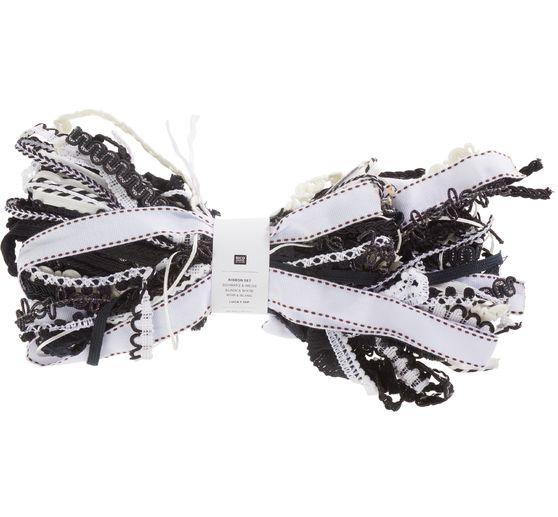 Rico Design Ribbons set "Lucky dip", Black-White