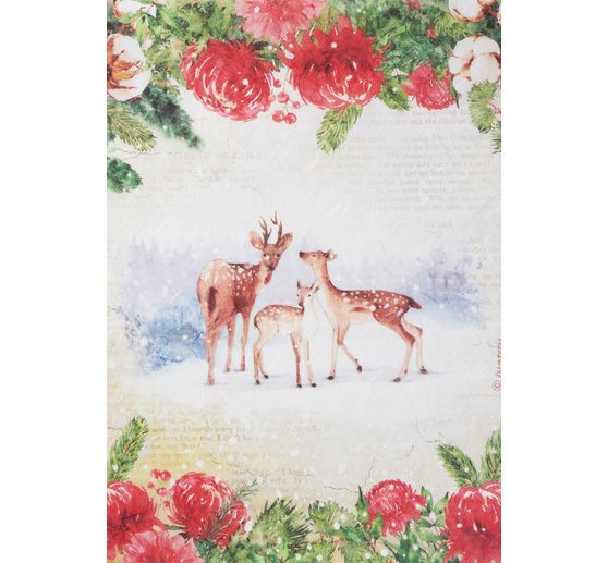 Motif straw silk "Deer at the forest edge"