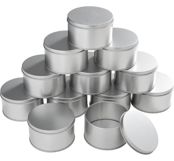 VBS Metal cans / Soap tins "Round", 12 pieces