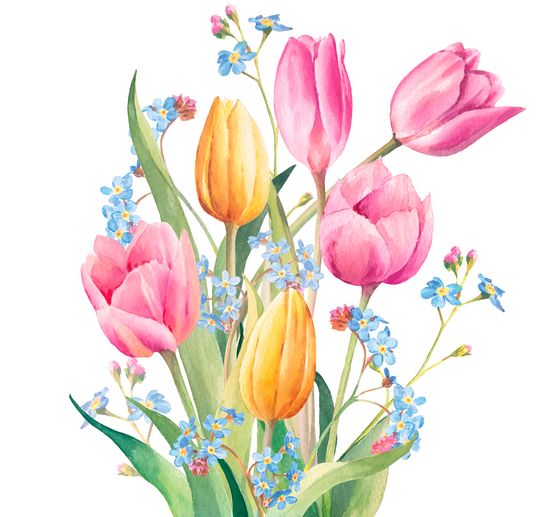 Serviette « Bouquet de tulipes »
