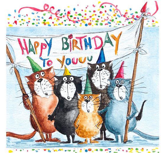 Serviette « Cats Birthday »