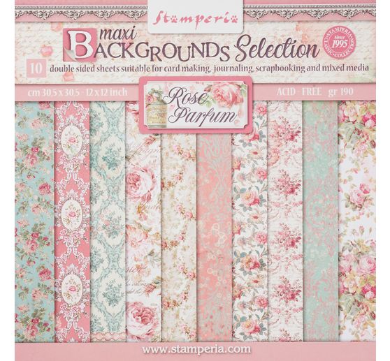 Bloc de papier scrapbooking « Rose Parfum Backgrounds »