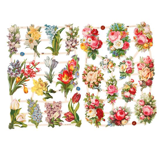 Motifs estampés vintage « Salutations florales »