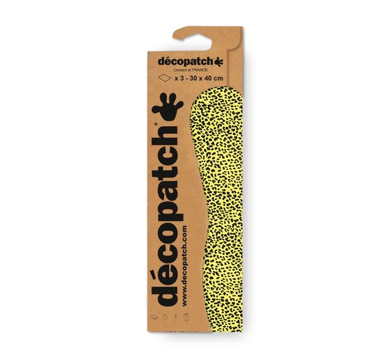Décopatch paper fluorescent "Yellow Leoprint"