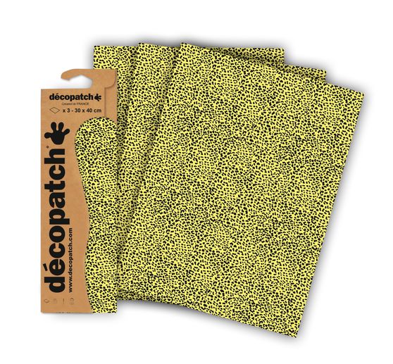Papier Décopatch fluorescent « Yellow Leoprint »