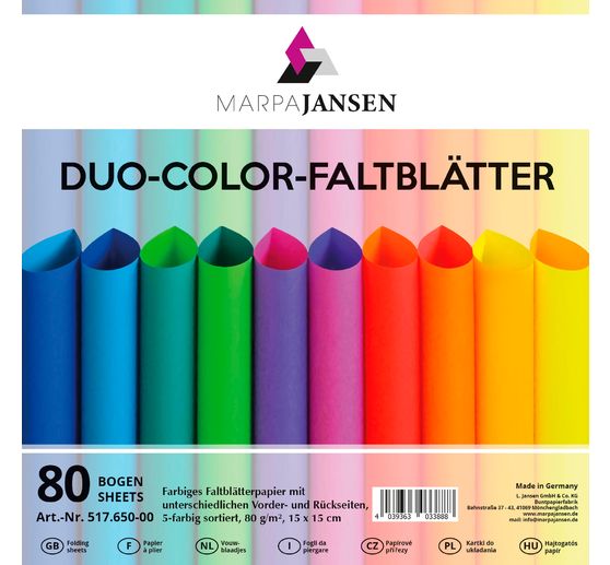 Folding paper "Duo-Color", Rainbow Colors