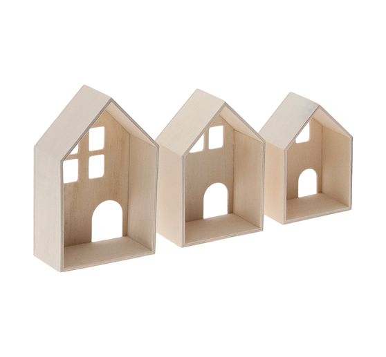 3D wooden house, set of 3