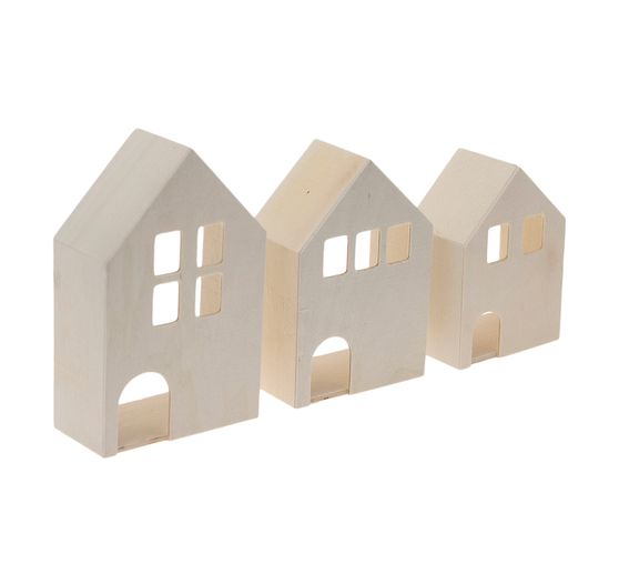 3D wooden house, set of 3