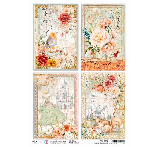 Soie de paille à motifs « Fairy Postcards »