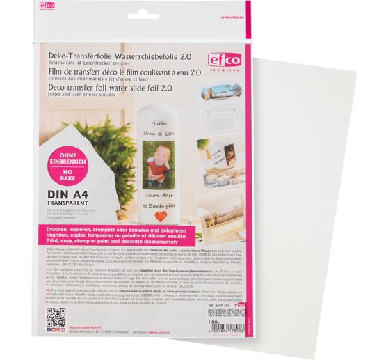 I AM CREATIVE plastique fou pour imprimante, A4, 5 feuilles 