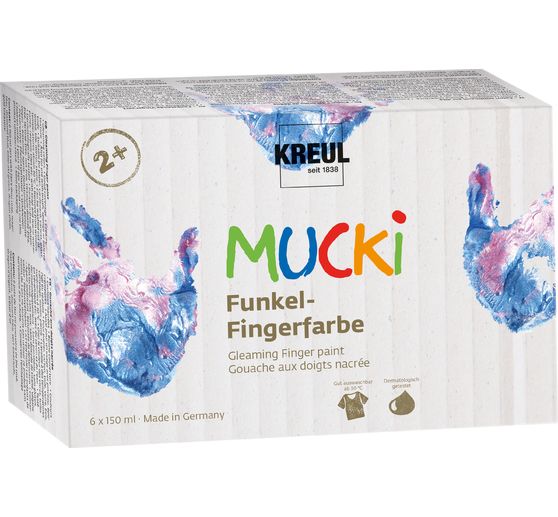 MUCKI Funkel-Fingerfarbe, 6er-Set