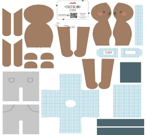 Kit de couture doudou Coccolini « Teddy »