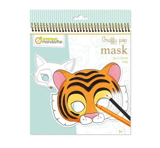Carnet de masques à colorier Avenue Mandarine « Graffy Pop Animaux »