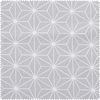 Cotton fabric "Geometric star" Polyester coated Grey
