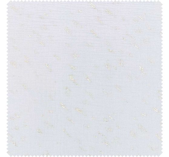 Crinkle muslin cotton fabric with silver effect "Wild Stripes-Light grey"