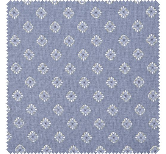 Cotton fabric "Timeless" floral diamond Blue